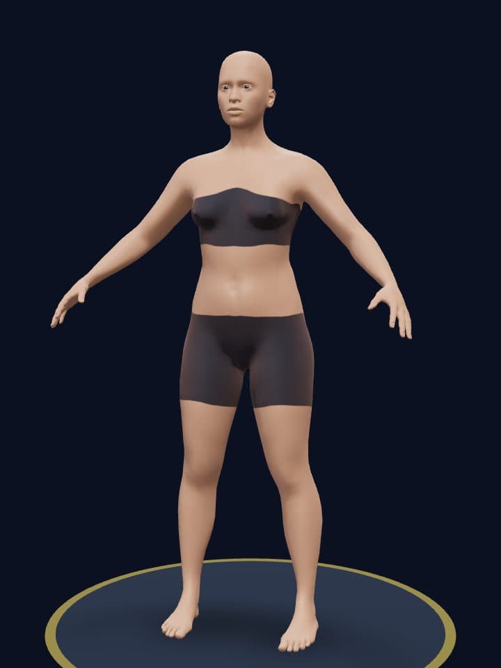 3D model of a woman at 25% body fat