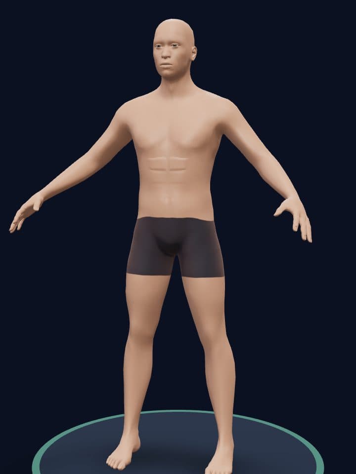 3D model of a man at 12% body fat