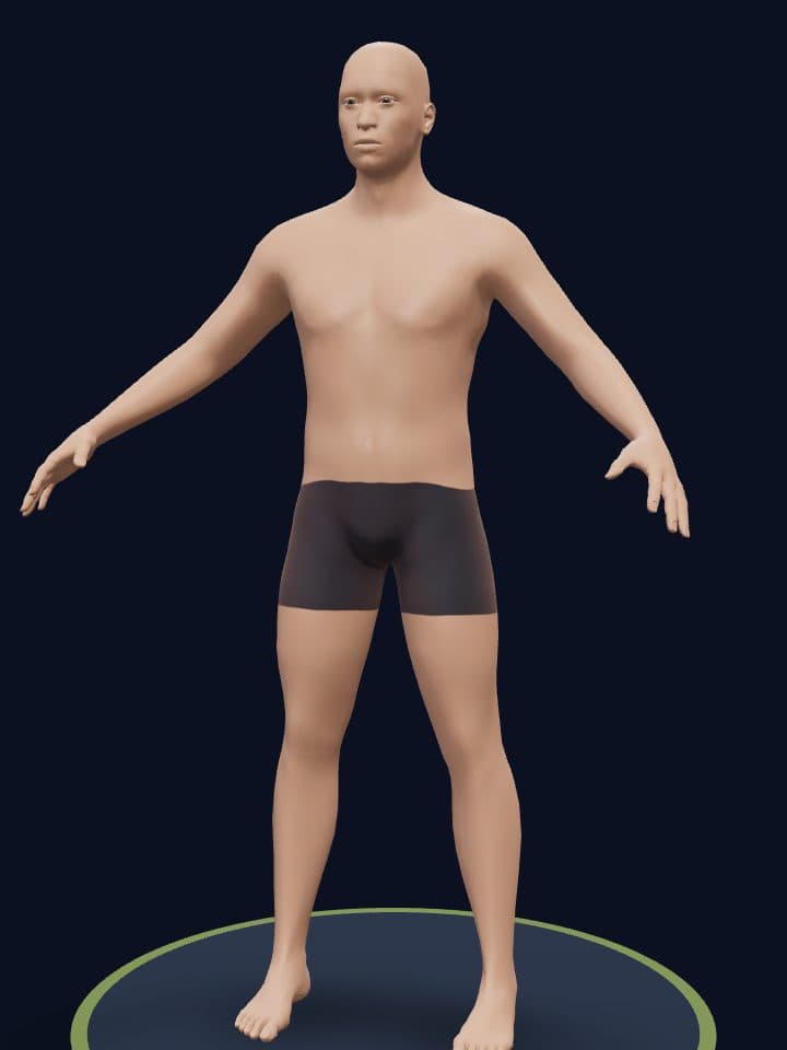 3D model of a man at 15% body fat