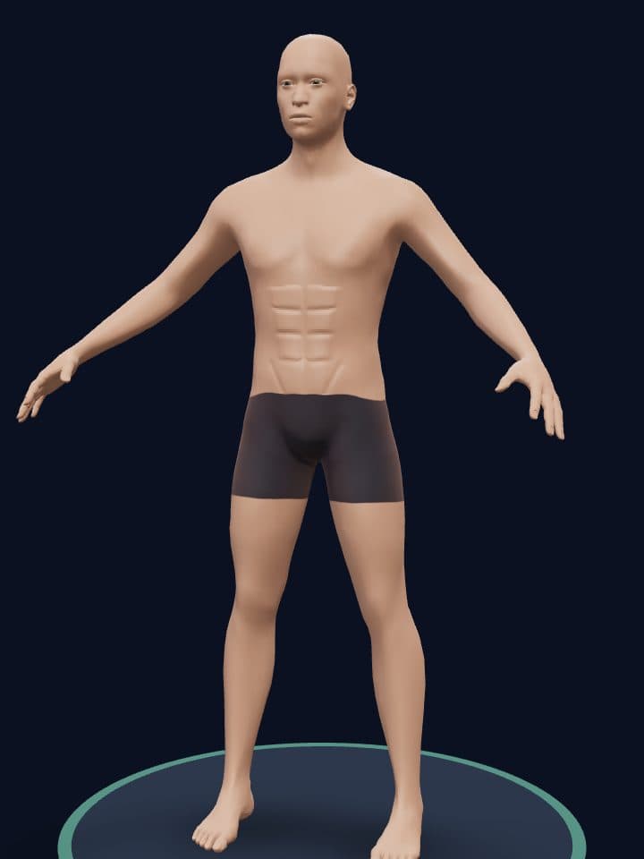 3D model of a man at 8% body fat
